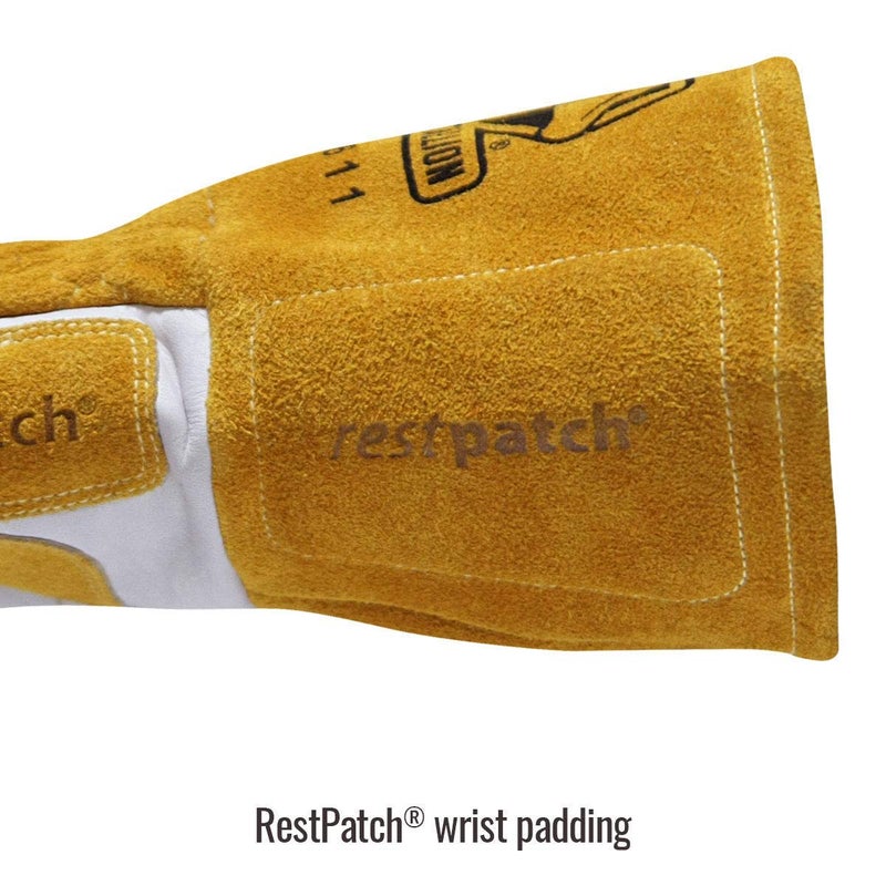 BLACK STALLION Revco GM1611 Top Grain Leather Cowhide MIG Welding Gloves with Reinforced Palm & Thumb and Index Finger, Seamless Forefinger, 5" Cuff For Extra Protection (Extra Large) - Image 5